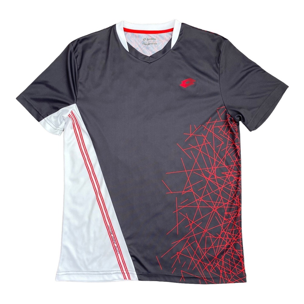 Lotto Zhero Gravity Soccer Shirt Jersey Boys Size XL Gray‎ White Red Graphics
